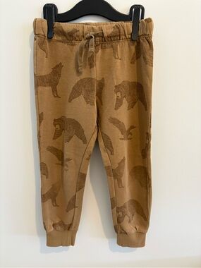 H&M Brown Bear & Wildlife Print Joggers